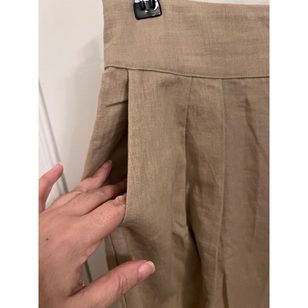 Abercrombie & Fitch Linen Blend Wide Leg Pull on Pants Small Beige Career Resort - Picture 7 of 9